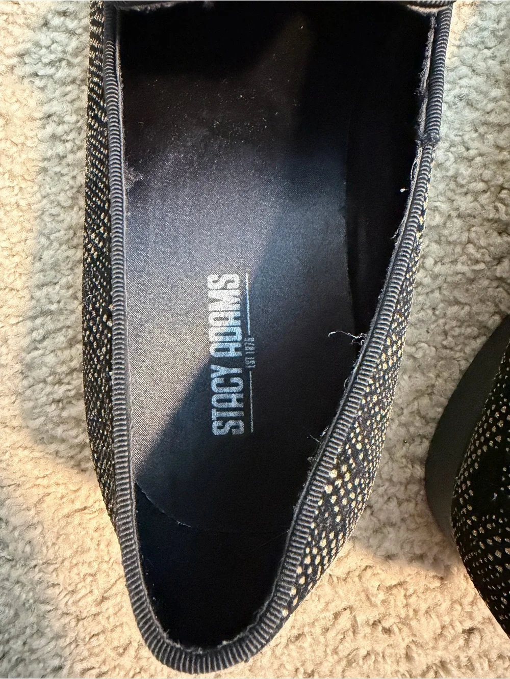 Stacy Adams Black Dress Shoes with Gold Speckle Pattern